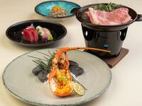  【煌雅-Kouga-】　伊勢海老焼きや黒毛和牛の陶板焼会席　3時間飲み放題付　総額13,000円