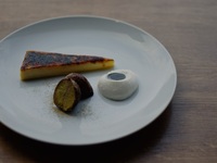 放し飼い卵のカタラーナ　茨城県産栗の渋皮煮