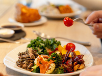 [Weekdays — coffee or tea included after your meal] 30-item deli & salad bar + freshly baked popovers
