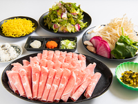 New Ginjo Lamb Shabu G Course: All-you-can-eat and all-you-can-drink (2 hours) [Lamb & Yonezawa brand pork shabu-shabu]