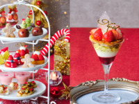 〈カフェ〉2hカフェフリー&ミニ苺パフェ付き＊苺づくしのクリスマスフェスティブアフタヌーンティー(平日)