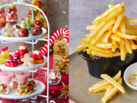 〈ソファ席確約カフェ〉トリュフポテトフライ付き＊苺づくしのクリスマスフェスティブアフタヌーンティー(平日)