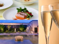 〈ランチ〉乾杯スパークリングワイン付き＊四季庭ランチ＆隣接施設スパ・ハーブスチケット付きでゆったり癒しの休日を！(土日祝)