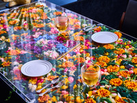 【Noël×AfternoonTea】 반짝반짝 크리스마스 애프터눈+티 스탠드+홍차 10종 프리 플로우+축하 메시지 첨부 플라워 플레이트+호화 플라워 테이블 좌석 확약