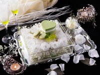 冬限定デートコース【～静かな夜景が照らす、二人だけの冬物語～】抹茶とホワイトチョコのハートケーキ&マカロンのSpecial Desert＆オリジナル乾杯カクテル付♪※デザートにメッセージも添えれます。