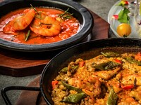 【年末パーティーに】乾杯スパークリング付～Casualコース～彩りパエリアやアヒージョなど全7品【2H飲み放題付】 