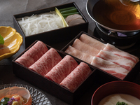 黒毛和牛と黒豚の出汁しゃぶコース