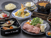 【出汁しゃぶ会席】造りや天麩羅も楽しめるしゃぶしゃぶ会席