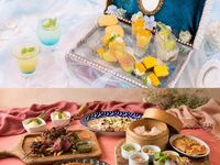 【Dinner ☆ Afternoon】 “Mermaid Princess” Afternoon Tea with sweets! 8 dishes served on 5 plates, including “Grilled Beef Harami & Chicken Thigh Shashlik with Cheese Risotto”.