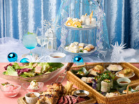 NEW【ディナー☆アフタヌーン】スノープリンセスのアフタヌーンティースイーツ付き！『牛ハラミのグリル＆鶏もも肉のシュラスコ×チーズリゾット』など8品5皿