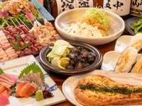 焼鳥と地どりの炭火焼きの入ったスタンダードコース