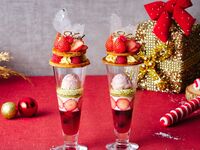 【土日祝：いちごのミルフィーユパフェ付】真っ赤ないちご尽くしのアフタヌーンティー（2時間カフェフリー1/7～）