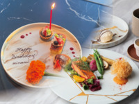 【週末記念日ランチ】　サーモンレアグリルとホタテカダイフのWメイン