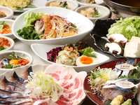 ◆Reservation only◆One free guest for every eight guests◆【Secret】Course◆2 hours of all-you-can-drink included『Super satisfying ★ Specially selected fatty mackerel & specially selected black pork shabu-shabu hotpot plan』