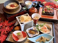 ■ Limited quantity: [Autumn Hokkaido Feast Lunch] ‘6 seasonal Hokkaido vegetables, premium Shishoro black beef steak, and rice cooked in a clay pot with autumn salmon and salmon roe’ – Special weekday price: 2,980 yen