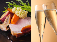 12月おすすめランチ【乾杯酒プレゼント】鴨と深谷ネギのパイ包みスープや寒鯛のポワレ、メインに国産豚ローストか国産牛ロースのロティ、ロッシーニを選べるランチ全5品-SHIKITEI-