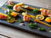 shrimp and winter vegetable + non-alcoholic pairing