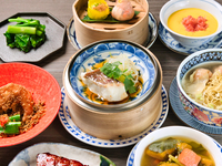 12月平日限定特別価格◆ランチ限定◆【喜記ランチコース】喜記名物となる海老のチリガーリック炒めやオリジナル点心、一番人気の海老ワンタン麺