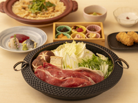 【新春特別プラン黒毛和牛の牛鍋コース】飲み放題付き 　6,500円　