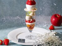 【テラス限定】りんご いちごの白雪パフェ　ドリンクセット