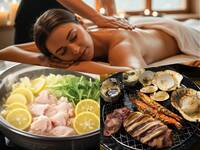 【Set-Plan】 Zwei-Marken-Yuzu-Hühnchen-Hotpot × Meeresfrüchte-Grill & Premium Aroma Kurs 90 Min