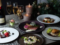 ★横並びのカウンター席★【12/20・21限定★Special Christmas Dinner Course】乾杯用スパークリングワイン付！3種のアミューズや京鴨ロースなどお料理全4皿！限定クリスマスコース！