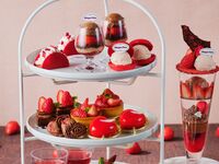 【平日：いちご＆チョコ・バレンタインルージュのパフェ付】ストロベリー＆チョコレートのアフタヌーンティーwithハーゲンダッツ（2時間カフェフリー2/4～）