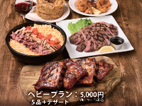 [All-you-can-drink included] Enjoy satisfying dishes like baby back ribs and steak! [Heavy Plan]