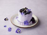 [ซื้อกลับบ้าน] เค้กสตรอว์เบอร์รีไวท์ช็อกโกแลตสีม่วงสำหรับวันวาเลนไทน์ ขนาด 12 ซม.