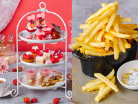 ★週末スペシャルセール！500円OFF★【土日祝】＊ポテトフライ付き＊真っ赤な苺づくしのアフタヌーンティー（2時間カフェフリー）