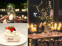 ★1月平日スペシャルセール！2,000円OFF★＜キャンドル装飾テーブル＞乾杯スパークリングワイン・アニバーサリーケーキがついた記念日ディナー -SHIKITEI-