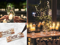 ★1月平日スペシャルセール！2,000円OFF★＜テーブルキャンドル装飾がついたソファ席確約＞乾杯スパークリングワイン・メッセージプレートがついたシェフ厳選ディナー - RIKYU -