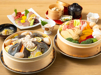 歓迎会・送別会・女子会におすすめ、シェアして楽しく！季節の食材を頂く蒸籠蒸しコース　