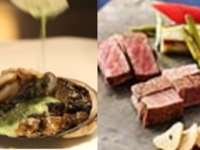 ＜料理長おすすめ特別オファー＞【翡翠】乾杯こぼれスパークリングワイン付き活蝦夷鮑と特選黒毛和牛の食べ比べコース（平日）