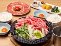 [Reservation only / All-you-can-drink included] ☆ Rare loin yukke included ☆ "Domestic beef sukiyaki" course