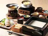 Weekends and holidays / 8 dishes in total [Tsubaki / Seasonal Tofu Japanese Course] "Freshly made tofu", "Small pot of Wagyu beef and sea urchin shabu-shabu", "Yuba rice in a pot with thickened tofu sauce"