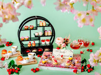 【さくら×AfternoonTea】春爛漫の桜アフタヌーンティー＋ティースタンド+紅茶10種フリーフロー＋お祝いメッセージ付きフラワープレート