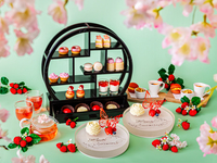 [Sakura x Afternoon Tea] Spring cherry blossom afternoon + tea stand + "White Rose" message plate + free flow of 10 kinds of tea