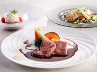 【euランチ全4皿】魚か肉の選べるメイン+乾杯スパーク含むワンドリンク（4/1～）