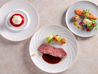 【euランチ全4皿】魚か肉の選べるメイン+乾杯スパーク含むワンドリンク
