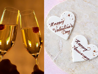 【バレンタイン＆ホワイトデー特典：ハートのメッセージプレートプレゼント♡】乾杯酒付きハーフコースプラン！