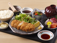 ロースカツ＆お刺身御膳