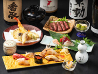<120 minutes of all-you-can-drink included> Perfect for a variety of occasions! [72 Premium Course] Sashimi, tempura, wagyu beef, and even sushi. A luxurious plan with 8 seasonal dishes.