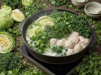 【每日限5组！包含120分钟畅饮】浓郁鸡汤豆浆滋补美肤火锅套餐——蓬松自制肉丸，搭配蔬菜之王羽衣甘蓝♪ 尽享KNEADERS特色火锅，滋养身心。