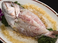 鯛のお刺身 中華風 花山椒ソース　9,000円（5～6名向けサイズ）