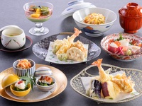 天ぷら会席＋乾杯グラスシャンパン または おすすめの日本酒