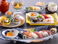 寿司会席＋乾杯グラスシャンパン または おすすめの日本酒