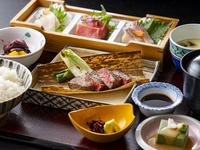 【ディナー】和牛炭火焼と豊洲直送鮮魚御膳