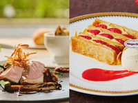 3月おすすめランチ【カフェフリープレゼント】デザートに苺ミルフィーユ～ハーゲンダッツバニラアイス添え～＊春野菜とサーモンマリネや新玉ねぎのパイ包みスープ、北海道産豚ロース肉のローストを味わうランチ-SEASON-