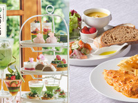 【ランチプレート付き】抹茶と桜のアフタヌーンティ with 祇園辻利（食後カフェフリーつき）